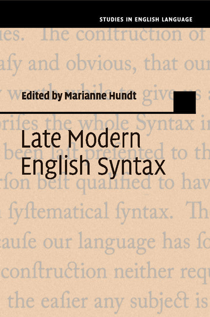 Late Modern English Syntax (Paperback / softback) 9781108403870