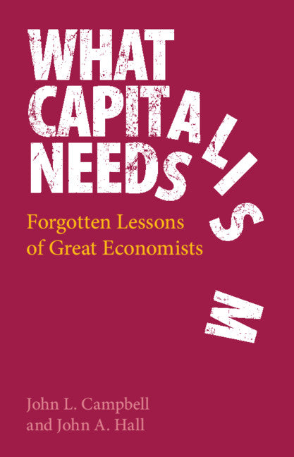 What Capitalism Needs; Forgotten Lessons of Great Economists (Hardback) 9781108487825