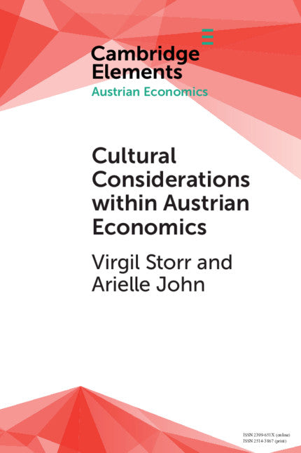 Cultural Considerations within Austrian Economics (Paperback / softback) 9781108708166