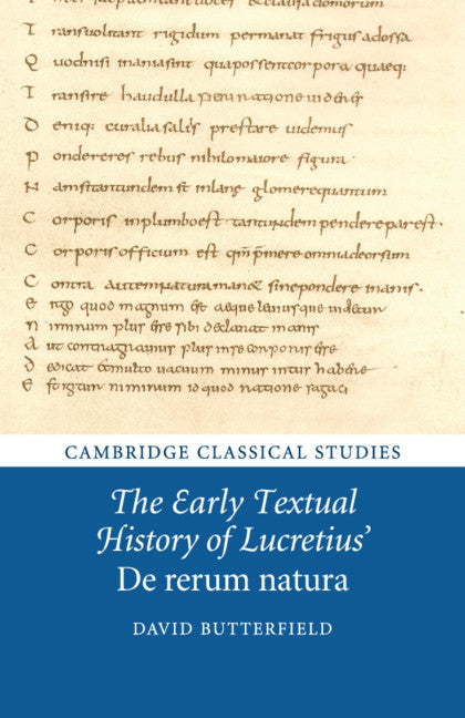 The Early Textual History of Lucretius' De rerum natura (Paperback / softback) 9781108730235