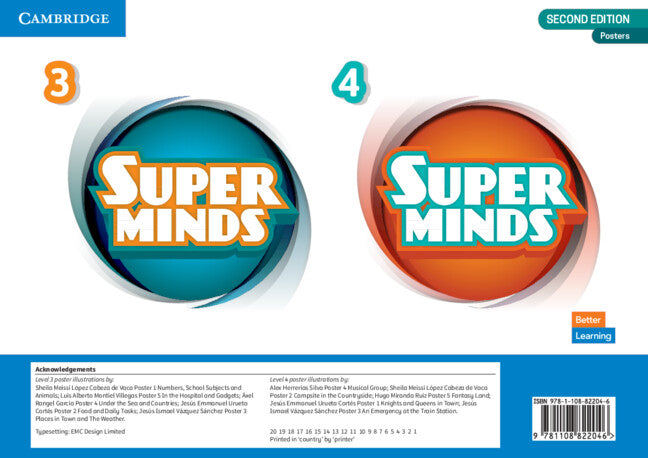 Super Minds Levels 3–4 Poster Pack British English (Poster) 9781108822046