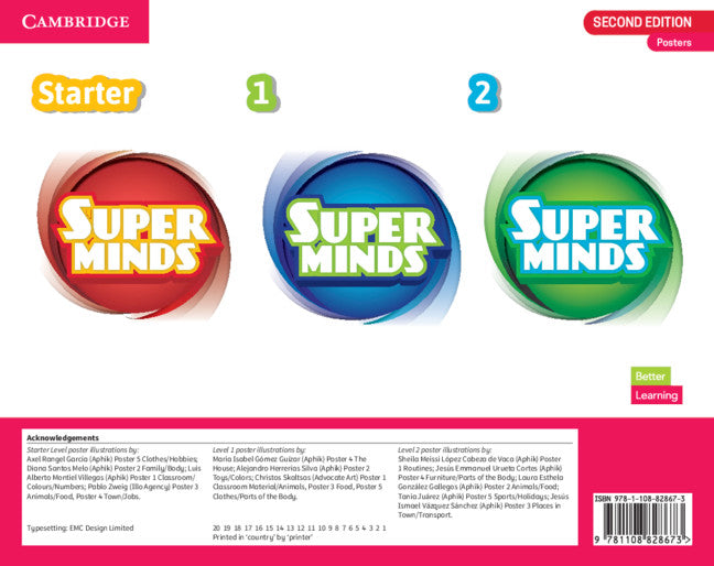 Super Minds Levels 1–2/Starter Poster Pack British English (Poster) 9781108828673