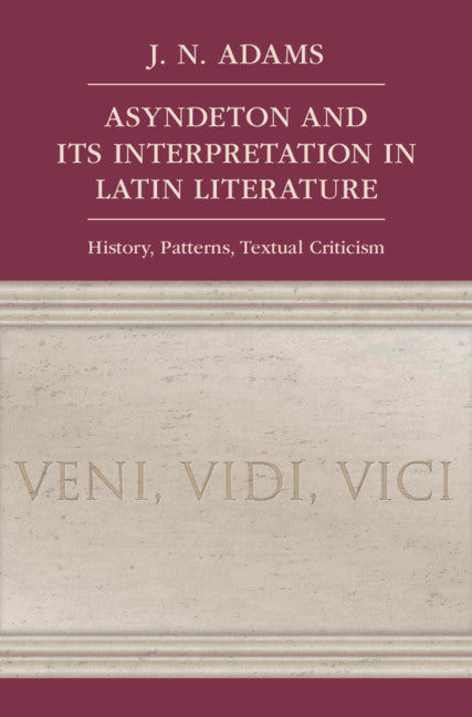 Asyndeton and its Interpretation in Latin Literature; History, Patterns, Textual Criticism (Hardback) 9781108837859