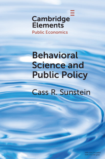 Behavioral Science and Public Policy (Paperback / softback) 9781108972789