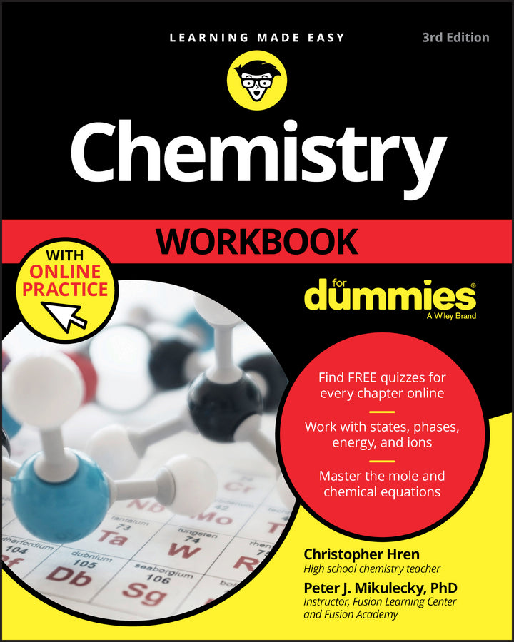 Chemistry Workbook For Dummies with Online Practic e, Third Edition (Paperback / softback) 9781119357452