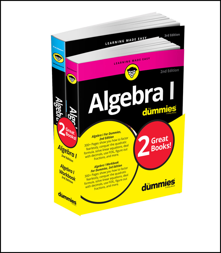 Algebra I For Dummies Book + Workbook Bundle, 3rd Edition (Paperback / softback) 9781119387084