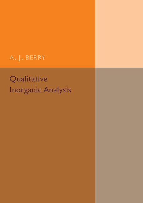 Qualitative Inorganic Analysis (Paperback / softback) 9781316509838