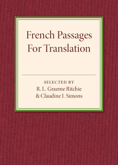 French Passages for Translation (Paperback / softback) 9781316601778