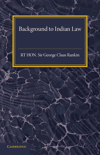 Background to Indian Law (Paperback / softback) 9781316603710