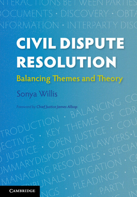 Civil Dispute Resolution; Balancing Themes and Theory (Paperback / softback) 9781316606346